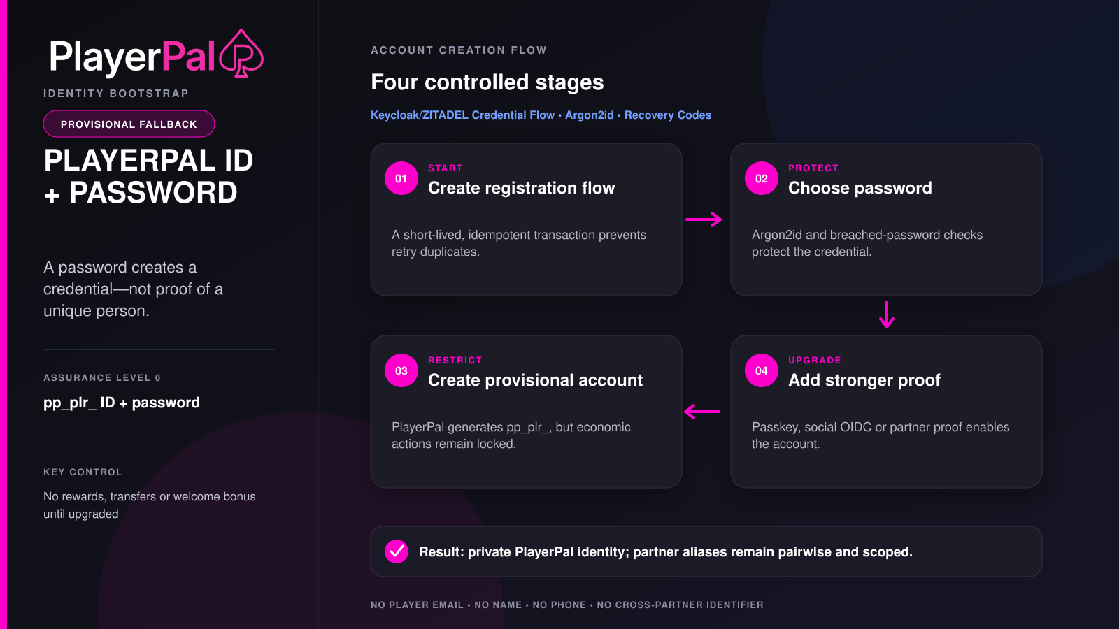 PlayerPal ID and password infographic